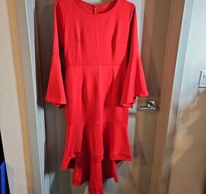 Chic Long Sleeve Red Dress